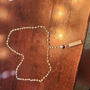 Pastel Bead, Stone and Pearl Lariat Necklace